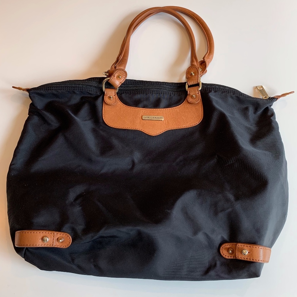 Rebecca Minkoff black nylon tote bag with studs